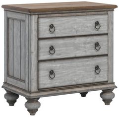 Flexsteel® Plymouth® Distressed Graywash Nightstand