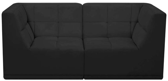 Meridian Furniture Relax 2-Piece Black Velvet 68" Modular Sofa-1