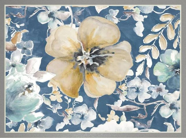 Classy Art Indigo Beautiful I by PatriciaPinto Mirrored Frame Wall Art-1