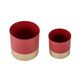 A & B Home 2-Piece Gold/Red Flower Pot with Edge Down Set-1