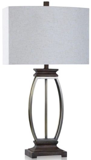 Stylecraft Halen Platinum/White Table Lamp-0