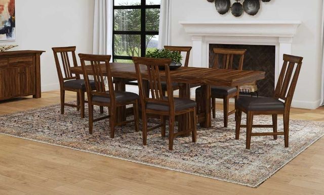 A-America® Cortez Saddle Brown Trestle Table-4