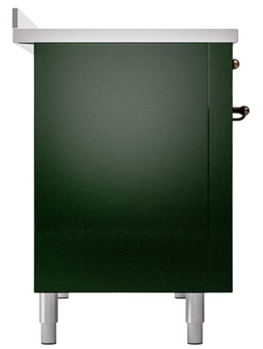 Ilve® Nostalgie II Noblesse 48'' Emerald Green Pro Style Induction Range with Burnished Trim-2