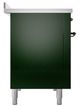 Ilve® Nostalgie II Noblesse 48'' Emerald Green Pro Style Induction Range with Burnished Trim-2