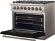 FORNO® Capriasca 36" Stainless Steel Pro Style Dual Fuel Range with Black Door-3