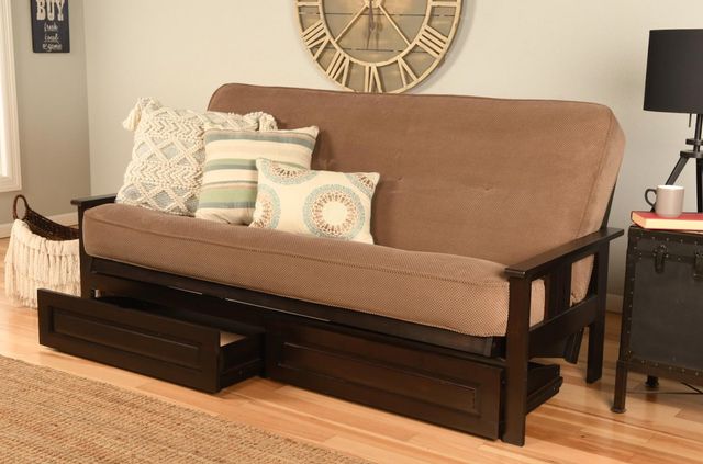Kodiak Furniture Monterey Marmont Mocha/Espresso Full Storage Futon with Mattress-1