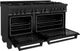 ZLINE Legacy 60" Black Stainless Steel Pro Style Dual Fuel Range-4