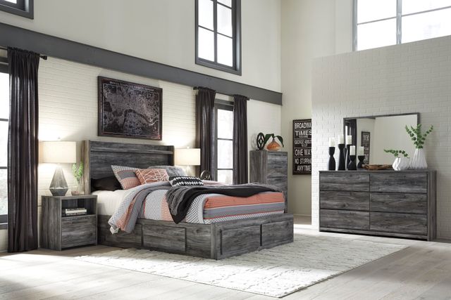 Signature Design by Ashley® Baystorm 2-Piece Gray King Panel Storage Bed Set-3