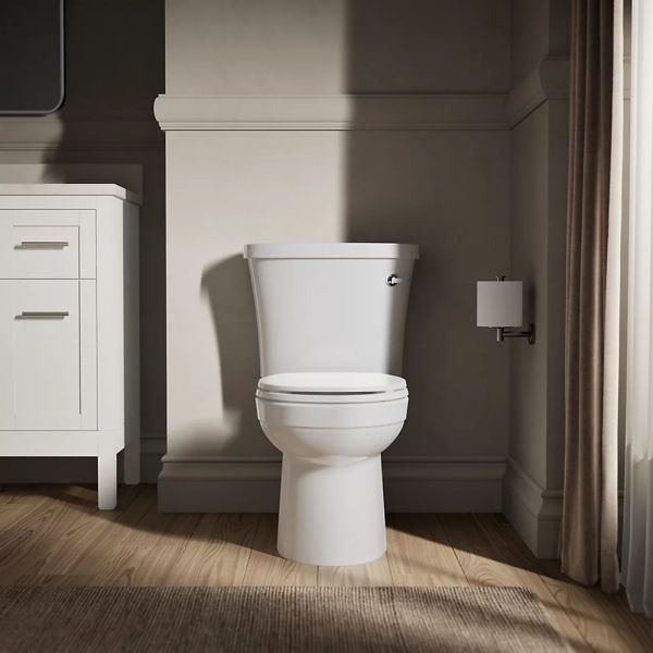 KOHLER® Kingston™ White 2-Piece Right-Hand Trip Round-Front Toilet, 1.28 Gpf-3