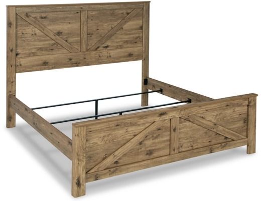 Signature Design by Ashley® Shurlee Light Brown King Crossbuck Panel Bed-0