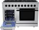 Hauslane HausPro 48" Stainless Steel Pro-Style Dual Fuel Range with Matte Black Knobs-2