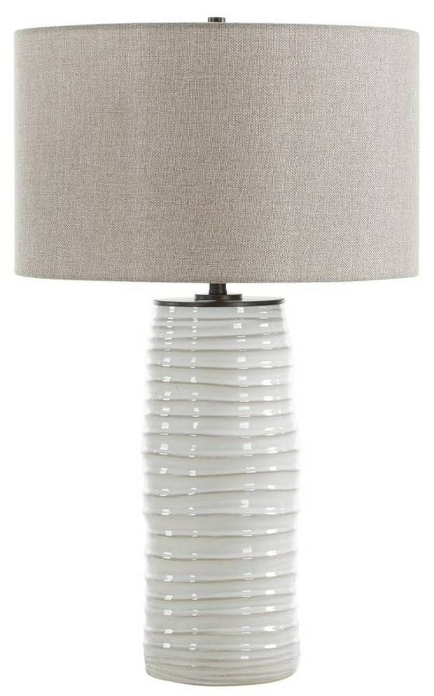 Uttermost® Barat Dark Beige/White Table Lamp-0