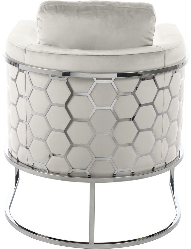 Meridian Furniture Casa Cream/Chrome Velvet Chair-1