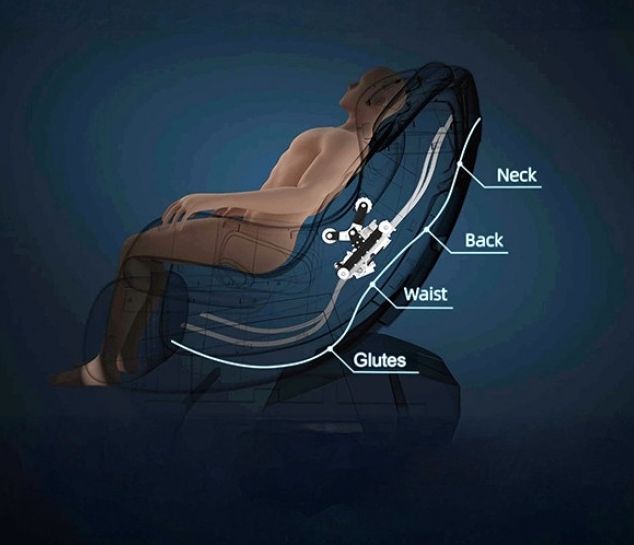 Furniture of America® Calmridge Black/White Massage Chair-2