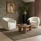 TOV Furniture Jordan Chocolate Brown/Cream Velvet Velvet Swivel Accent Chair-1