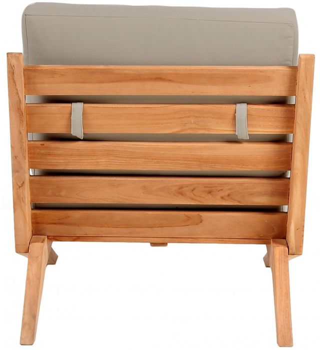 Meridian Furniture Tahiti Light Grey Fabric/Teak 30" Outdoor Accent Chair-2