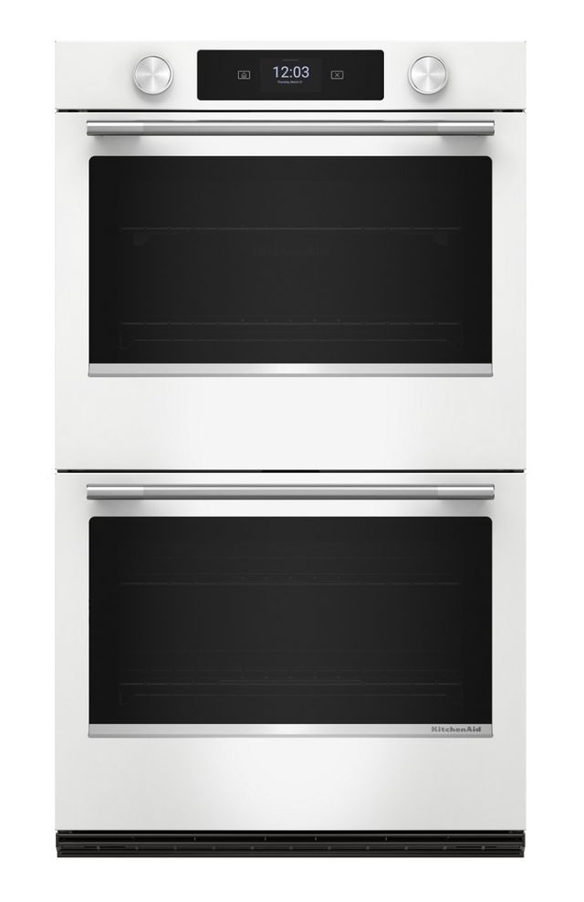 KitchenAid® 30" White Smart Double Electric Wall Oven with Assisted Cook Cycles-0