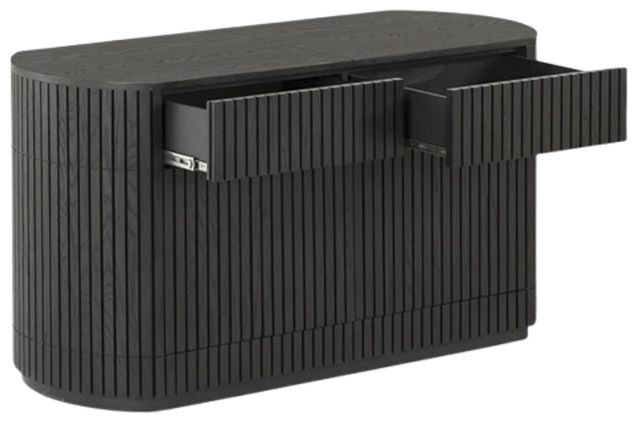 Transformer Table Transformer Dark Gray/Smoked Hickory Round Fluted Sideboard-1