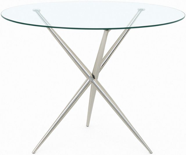 Cramco Eva Glass Top Round Dining Table with Chrome Base-0