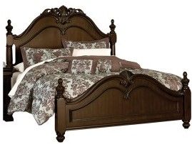 Mazin Furniture Mont Belvieu Dark Cherry Queen Bed-2