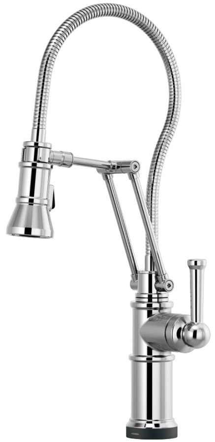 Brizo Artesso® Polished Chrome Smarttouch® Articulating Faucet with Finished Hose-0