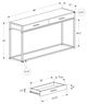 Monarch Specialties Inc. Black 48"L Two Drawers Metal Hall Console Table-3