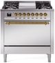 Ilve® Nostalgie II Series 36" Stainless Steel Pro Style Dual Fuel Range-0