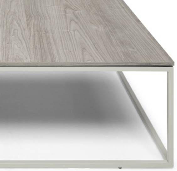 Natuzzi Editions Cabaret Silver Walnut Square Coffee Table with Gray Base-1