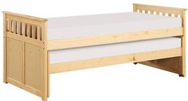 Mazin Furniture Bartly Natural Pine Twin/Twin Youth Captains Bed With Trundle-1