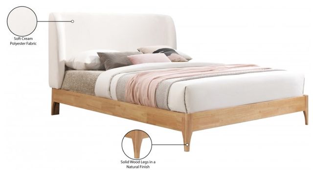 Meridian Furniture Ventura Cream/Natural Full Upholstered Panel Bed-3