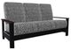Telescope Casual Leeward Agra Classic/Black Fabric/Polymer Outdoor Cushion Three-Seat Sofa with Chestnut Rustic Polymer Arms-0