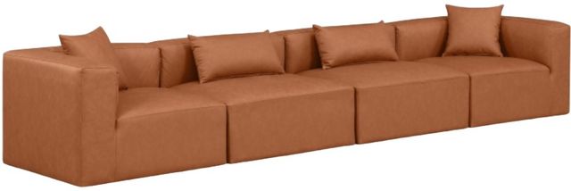 Meridian Furniture Cube 4-Piece Cognac Modular Sectional-0
