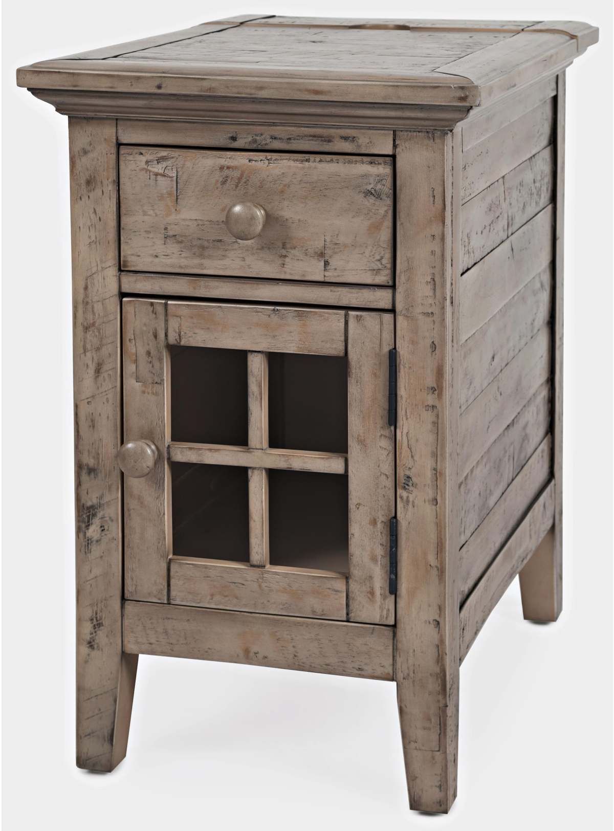 Jofran Rustic Shores Dark Brown Power Chairside Table