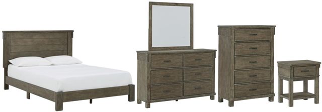 Signature Design by Ashley® Shamryn 5-Piece Grayish Brown Full Panel Bed Set-0