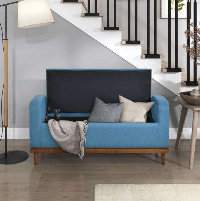 Homelegance® Brigitte Blue Lift Top Storage Bench-1