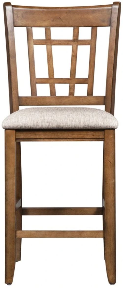 Liberty Furniture Santa Rosa II Antique Honey/Gray Lattice Back 24" Counter Chair-2