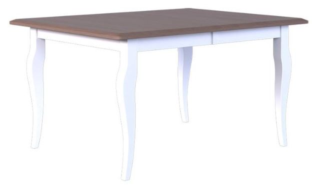 Country View Woodworking Customizable Manchester Cherry Top 59" Dining Table with 1-Leaf and Brown Maple Legs-0