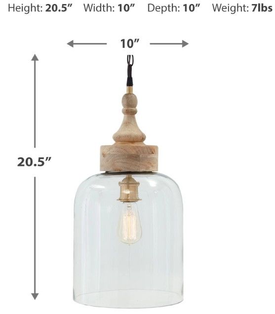 Signature Design by Ashley® Faiz Transparent Glass Pendant Light-2
