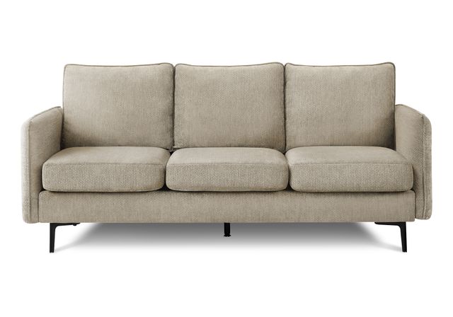 Monarch Specialties Inc. Beige 77" Sofa with Black Metal Legs-0