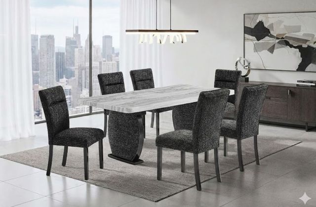 Global Furniture USA D2502 7-Piece Black/Gray Dining Set-1