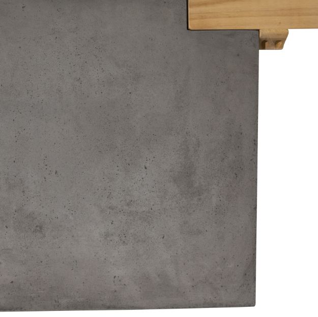 Dovetail Furniture Bowman Dark Gray/Natural Concrete/Wooden Outdoor Bench-4