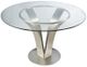 Armen Living Cleo Glass Top Dining Table with Steel Base -0