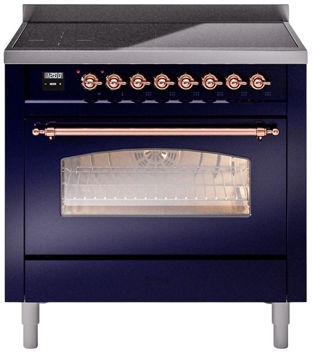 Ilve® Nostalgie II Series 36" Blue Pro Style Induction Range-0