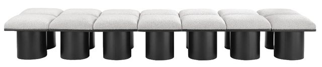 Meridian Furniture Pavilion 14-Piece Cream/Black 126" Modular Bench Set-1