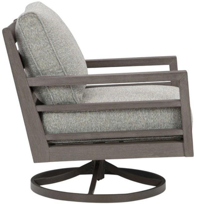 Signature Design by Ashley® Hillside Barn Brown/Gray Fabric/Wooden Outdoor Swivel Lounge-2