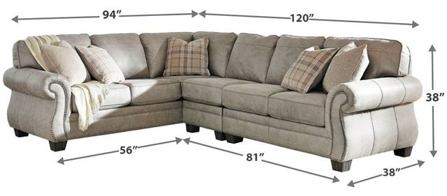 Signature Design by Ashley® Olsberg 3-Piece Steel Left-Arm Facing Sectional-4