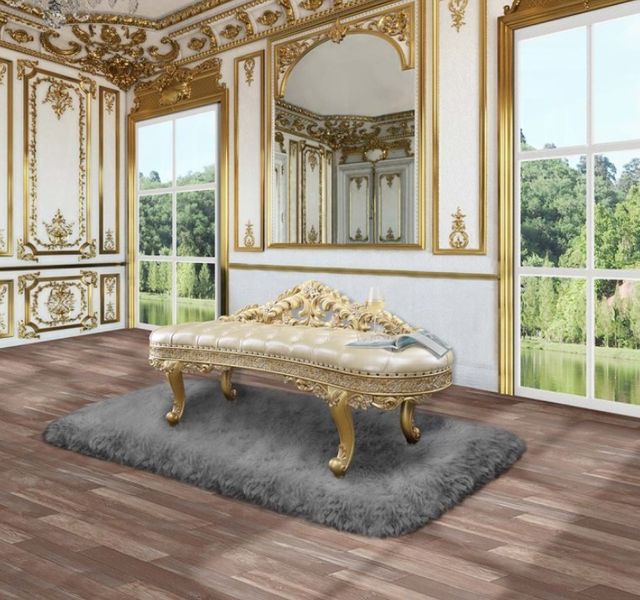 ACME Furniture Cabriole Gold Bench-3