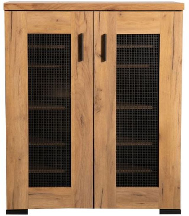 Coaster® Bristol Golden Oak Metal Mesh Door Accent Cabinet-0