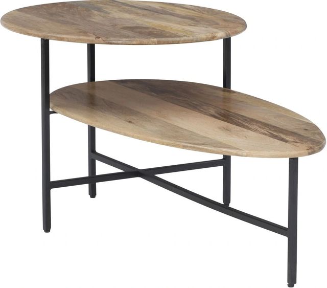 Powell® Cleo Gold 2-Tiered Coffee Table with Black Base-0
