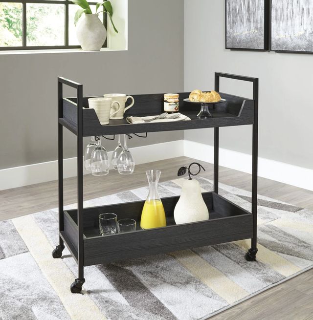 Signature Design by Ashley® Yarlow Black/Gray Bar Cart-4